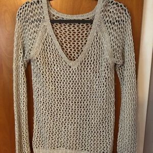 Grey/sparkle V-neck sweater